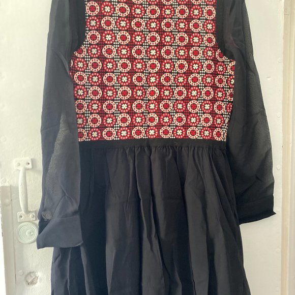 Philosophy Di Lorenzo Serafini silk and wool Dress black and red size 6 - Picture 3 of 6